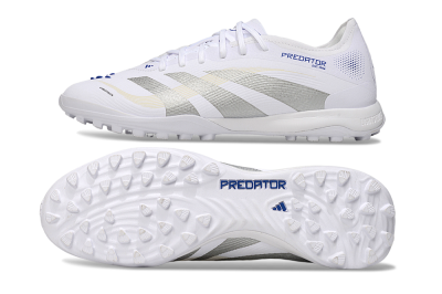 Adidas Predator 25 Elite TF Artificial Turf Soccer Shoes - White/Silver/Blue
