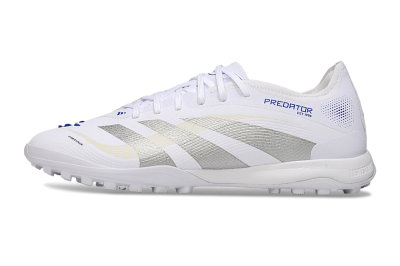 Adidas Predator 25 Elite TF Artificial Turf Soccer Shoes - White/Silver/Blue
