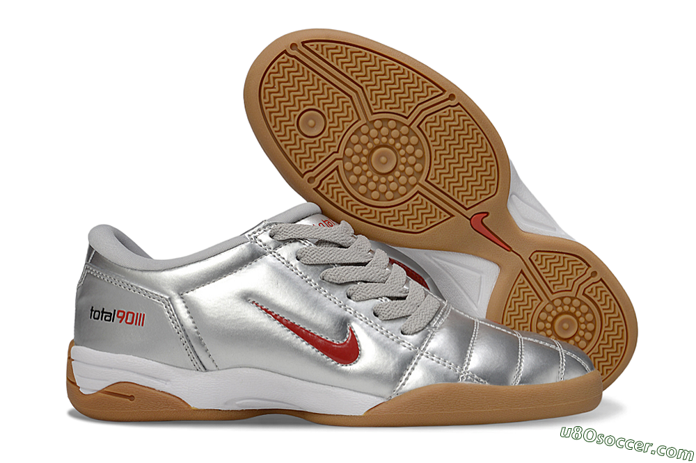 Nike Total 90 II IC Indoor & Futsal Soccer Shoes - Silver/Red/White 1