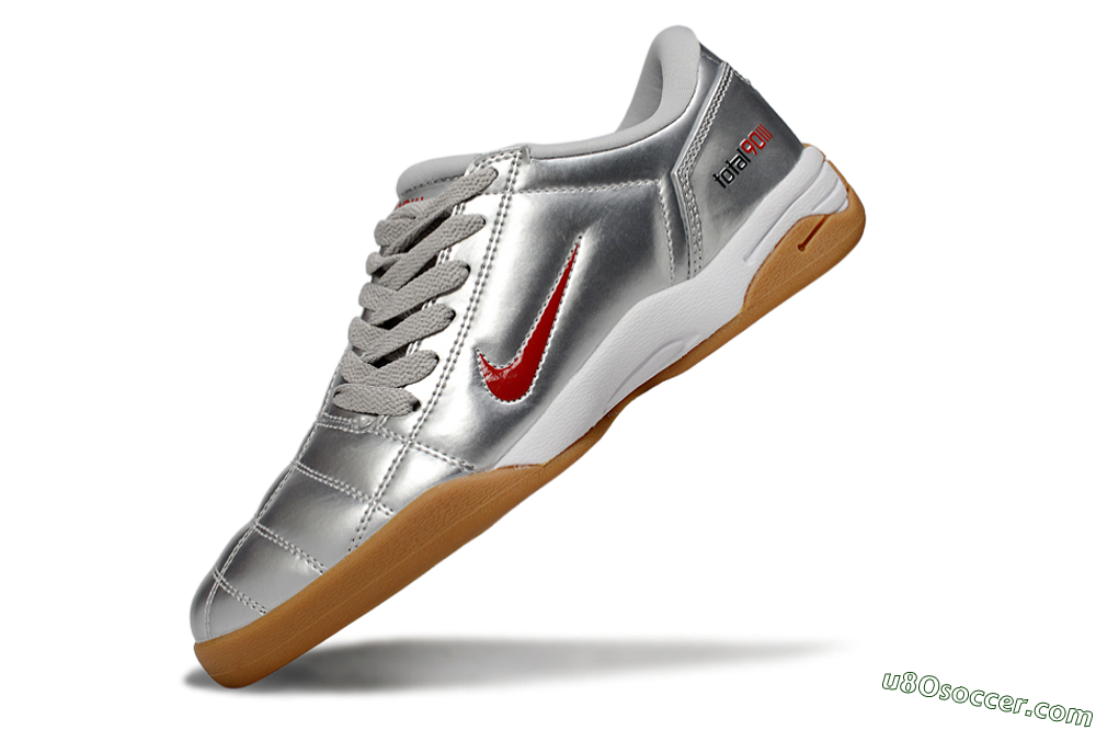 Nike Total 90 II IC Indoor & Futsal Soccer Shoes - Silver/Red/White 5