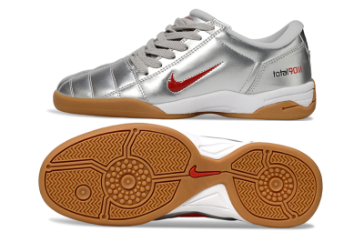 Nike Total 90 II IC Indoor & Futsal Soccer Shoes - Silver/Red/White