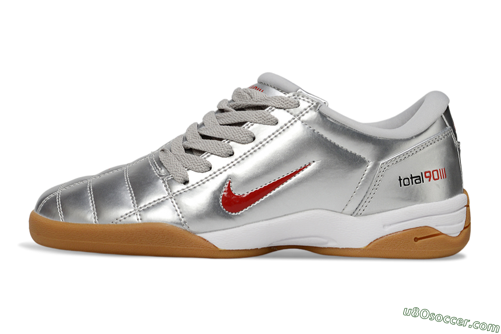 Nike Total 90 II IC Indoor & Futsal Soccer Shoes - Silver/Red/White 2