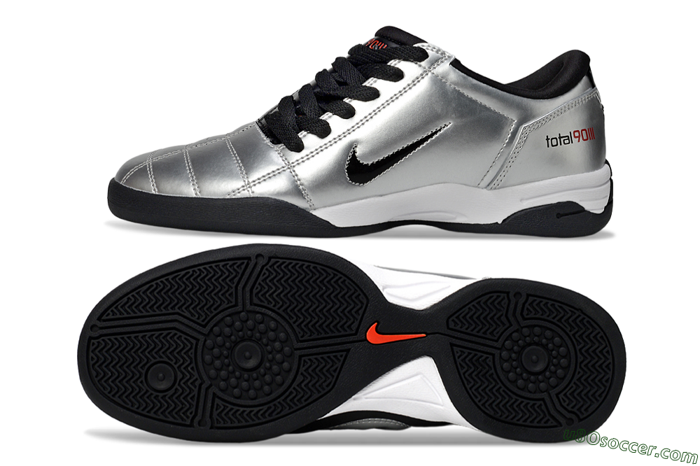 Nike Total 90 II IC Indoor & Futsal Soccer Shoes - Silver/Black/White 0