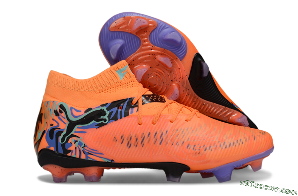 Puma Future 8 Ultimate FG Firm Ground Soccer Cleats - Orange/Blue/Black 1