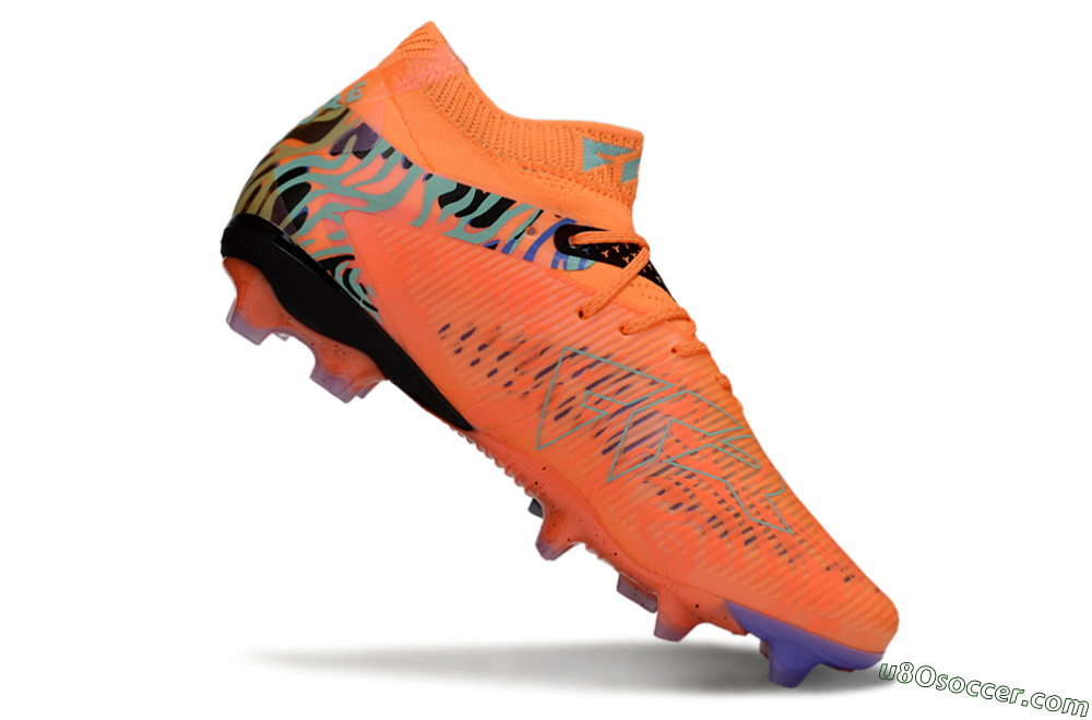 Puma Future 8 Ultimate FG Firm Ground Soccer Cleats - Orange/Blue/Black 4