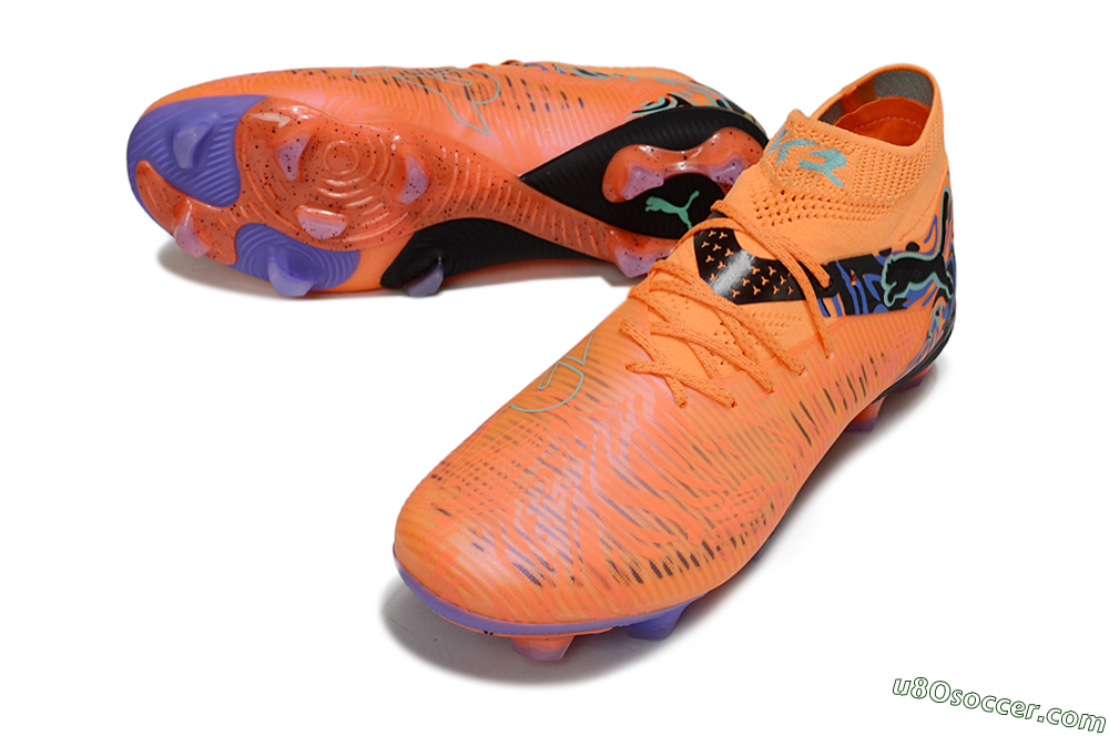 Puma Future 8 Ultimate FG Firm Ground Soccer Cleats - Orange/Blue/Black 3
