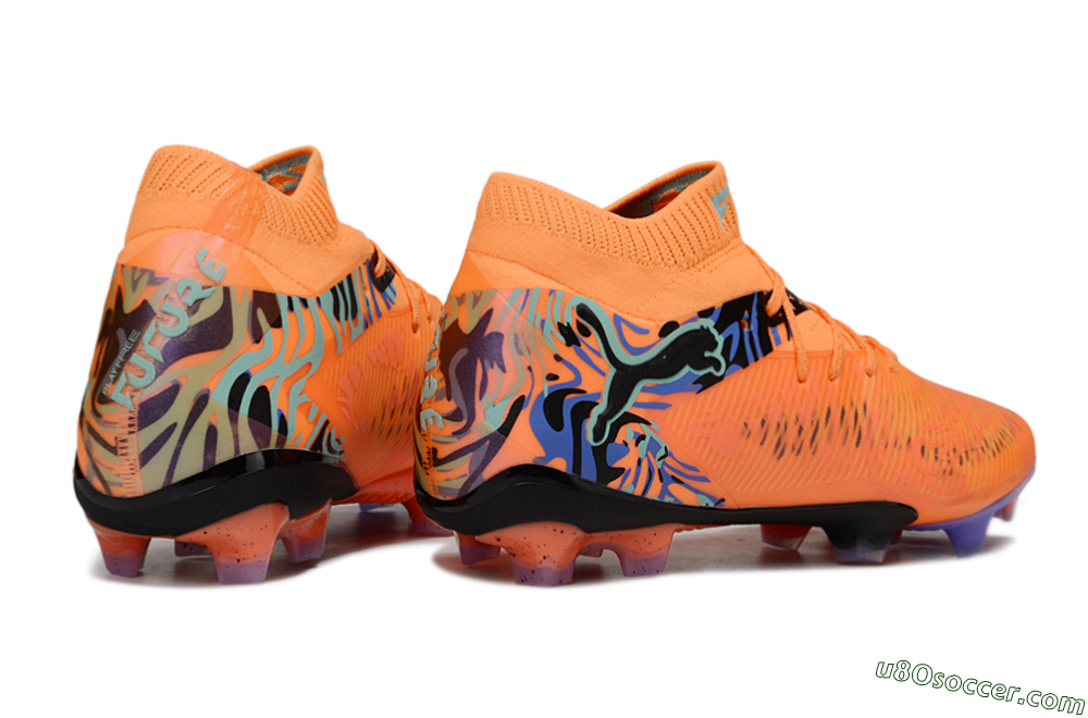 Puma Future 8 Ultimate FG Firm Ground Soccer Cleats - Orange/Blue/Black 6