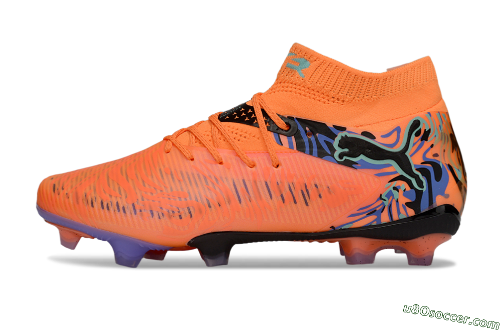 Puma Future 8 Ultimate FG Firm Ground Soccer Cleats - Orange/Blue/Black 2