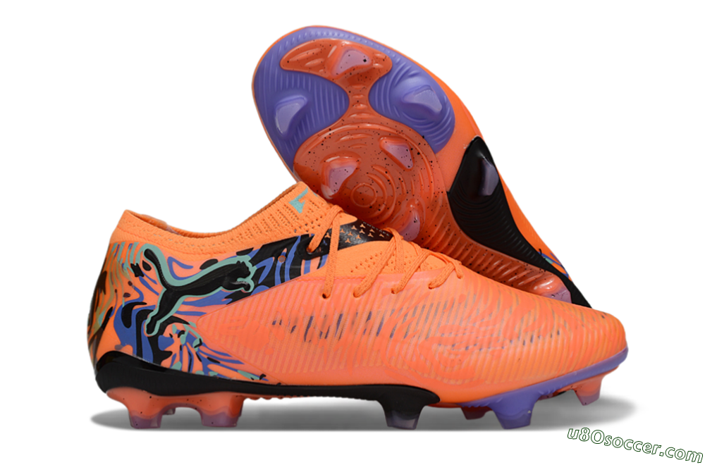 Puma Future 8 Ultimate FG Firm Ground Soccer Cleats - Orange/Blue/Black 1