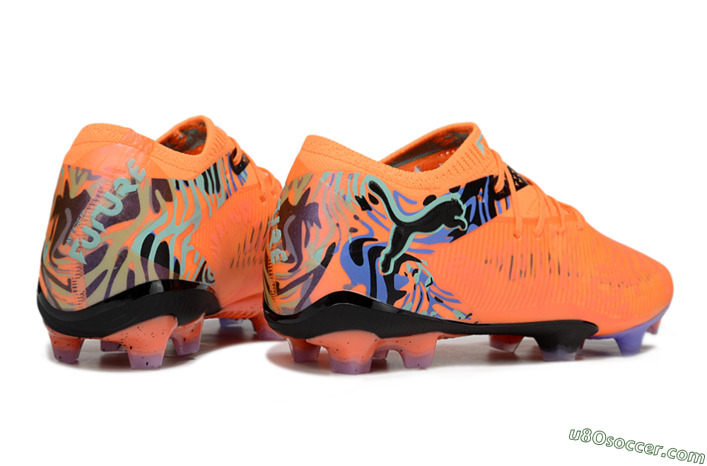 Puma Future 8 Ultimate FG Firm Ground Soccer Cleats - Orange/Blue/Black 6