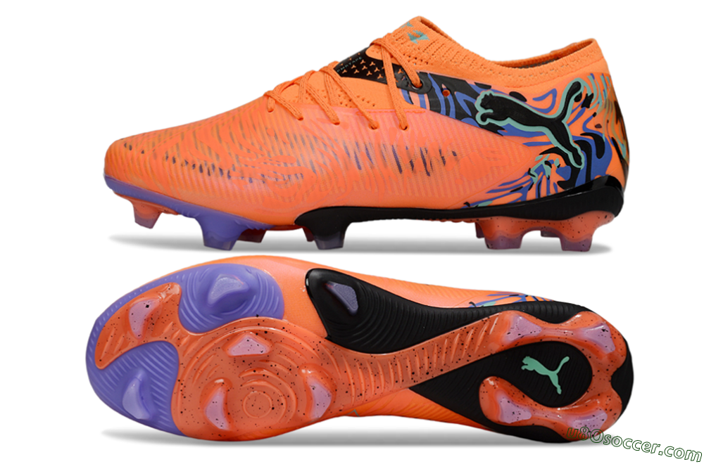Puma Future 8 Ultimate FG Firm Ground Soccer Cleats - Orange/Blue/Black 0