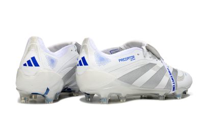 Adidas Predator Elite Foldover Tongue FG Firm Ground Soccer Cleats - White/Silver/Blue