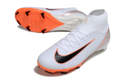 Nike Air Zoom Mercurial Superfly 10 Academy FG Firm Ground Soccer Cleats - White/Black/Orange/Silver