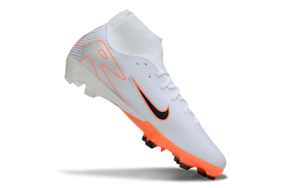Nike Air Zoom Mercurial Superfly 10 Academy FG Firm Ground Soccer Cleats - White/Black/Orange/Silver
