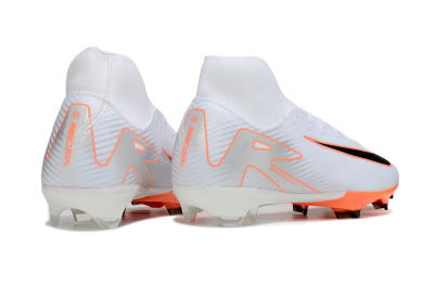 Nike Air Zoom Mercurial Superfly 10 Academy FG Firm Ground Soccer Cleats - White/Black/Orange/Silver