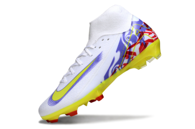 Nike Air Zoom Mercurial Superfly 10 Academy FG Firm Ground Soccer Cleats - White/Purple/Yellow/Red