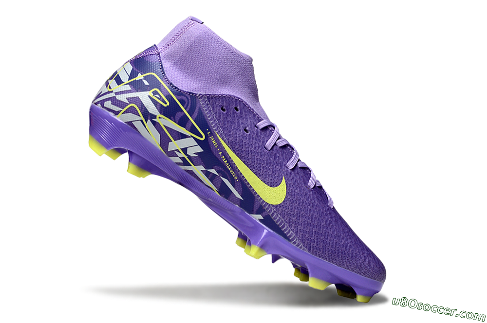 Nike Air Zoom Mercurial Superfly 10 Academy FG Firm Ground Soccer Cleats - Purple/Yellow/White 4