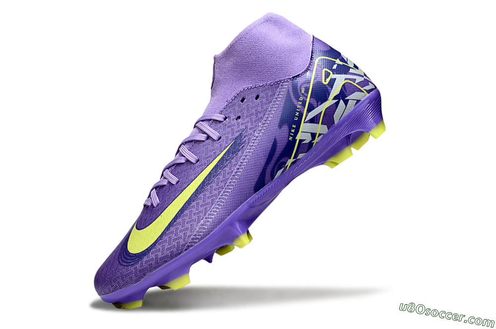 Nike Air Zoom Mercurial Superfly 10 Academy FG Firm Ground Soccer Cleats - Purple/Yellow/White 5
