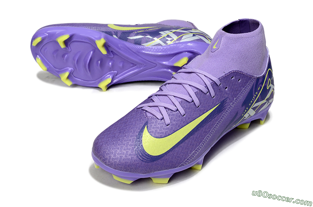 Nike Air Zoom Mercurial Superfly 10 Academy FG Firm Ground Soccer Cleats - Purple/Yellow/White 3