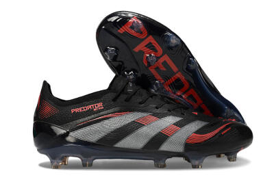 Adidas Predator 25 Elite FG Firm Ground Soccer Cleats - Black/Grey/Red