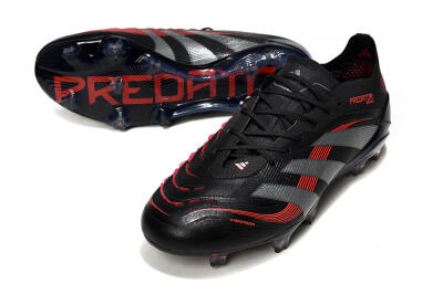 Adidas Predator 25 Elite FG Firm Ground Soccer Cleats - Black/Grey/Red