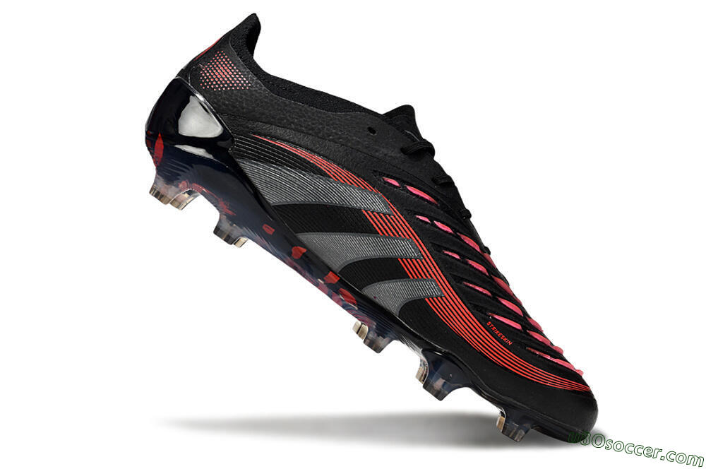 Adidas Predator 25 Elite FG Firm Ground Soccer Cleats - Black/Grey/Red 4