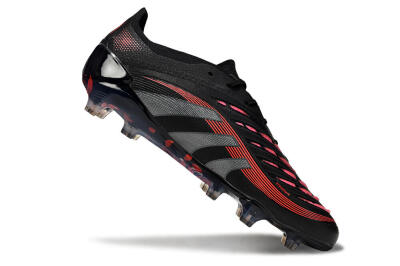 Adidas Predator 25 Elite FG Firm Ground Soccer Cleats - Black/Grey/Red