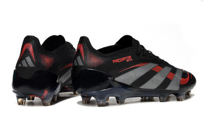 Adidas Predator 25 Elite FG Firm Ground Soccer Cleats - Black/Grey/Red