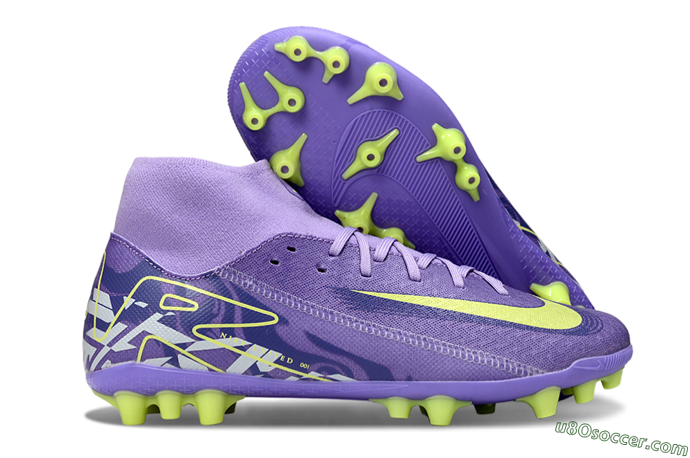 Nike Air Zoom Mercurial Superfly 10 Academy AG Artificial Grass Soccer Cleats - Purple/Yellow/White 1