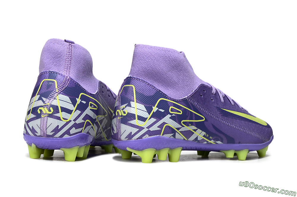 Nike Air Zoom Mercurial Superfly 10 Academy AG Artificial Grass Soccer Cleats - Purple/Yellow/White 6