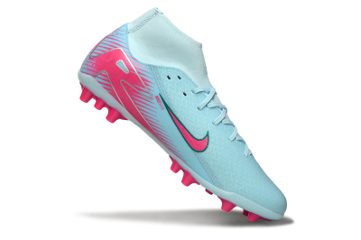Nike Air Zoom Mercurial Superfly 10 Academy AG Artificial Grass Soccer Cleats - Jade/Pink/Silver