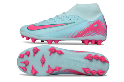 Nike Air Zoom Mercurial Superfly 10 Academy AG Artificial Grass Soccer Cleats - Jade/Pink/Silver