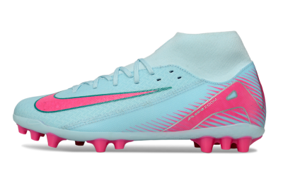 Nike Air Zoom Mercurial Superfly 10 Academy AG Artificial Grass Soccer Cleats - Jade/Pink/Silver