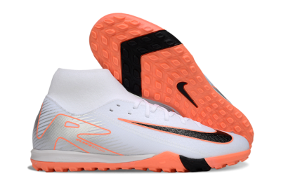 Nike Air Zoom Mercurial Superfly 10 Academy TF Artificial Turf Soccer Shoes - White/Black/Orange/Silver