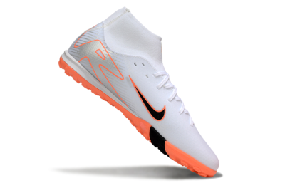 Nike Air Zoom Mercurial Superfly 10 Academy TF Artificial Turf Soccer Shoes - White/Black/Orange/Silver