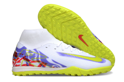 Nike Air Zoom Mercurial Superfly 10 Academy TF Artificial Turf Soccer Shoes - White/Purple/Yellow/Red