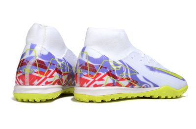 Nike Air Zoom Mercurial Superfly 10 Academy TF Artificial Turf Soccer Shoes - White/Purple/Yellow/Red