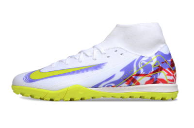 Nike Air Zoom Mercurial Superfly 10 Academy TF Artificial Turf Soccer Shoes - White/Purple/Yellow/Red