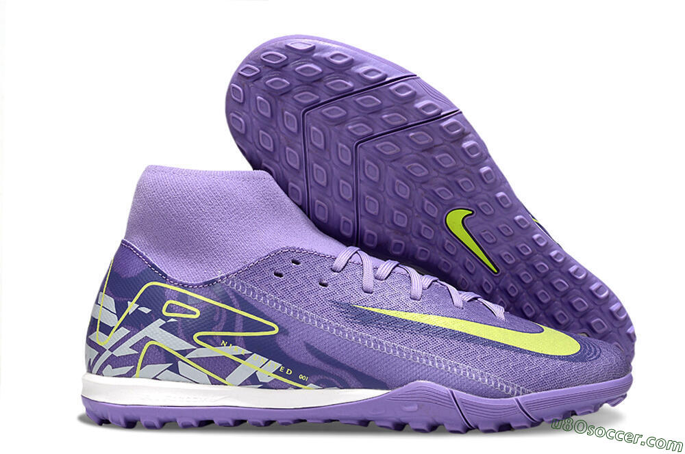 Nike Air Zoom Mercurial Superfly 10 Academy TF Artificial Turf Soccer Shoes - Purple/Yellow/White 1