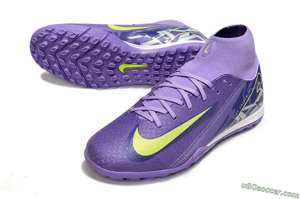 Nike Air Zoom Mercurial Superfly 10 Academy TF Artificial Turf Soccer Shoes - Purple/Yellow/White 3