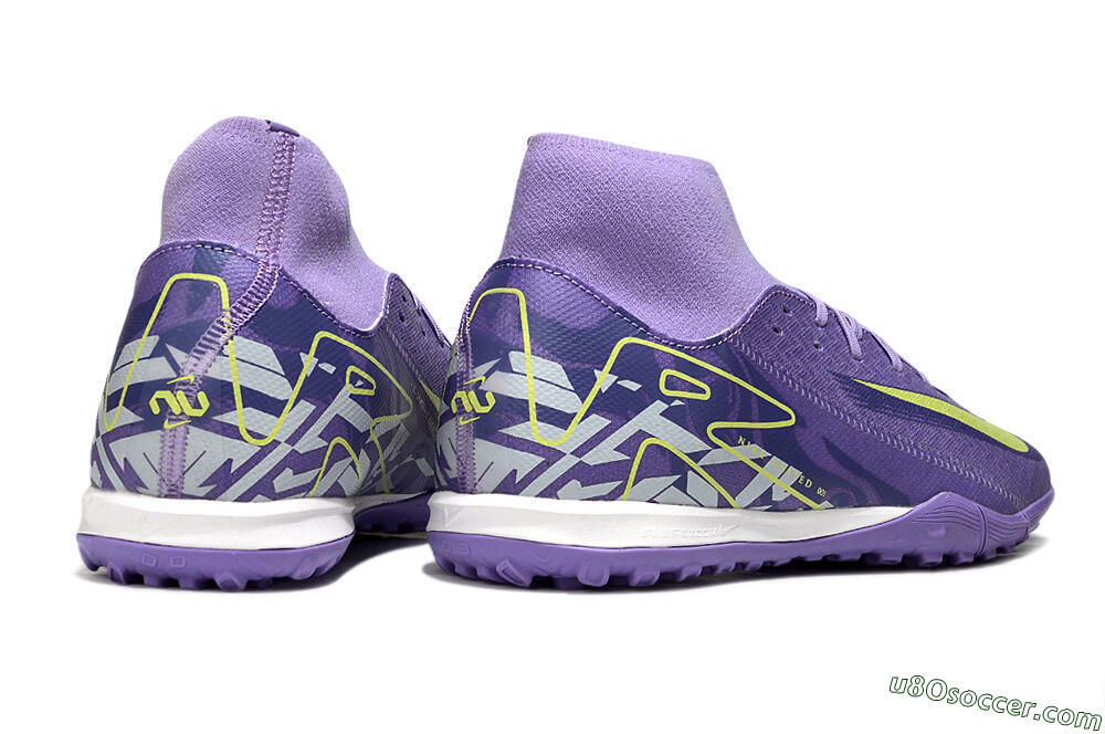Nike Air Zoom Mercurial Superfly 10 Academy TF Artificial Turf Soccer Shoes - Purple/Yellow/White 6