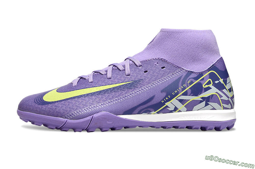 Nike Air Zoom Mercurial Superfly 10 Academy TF Artificial Turf Soccer Shoes - Purple/Yellow/White 2