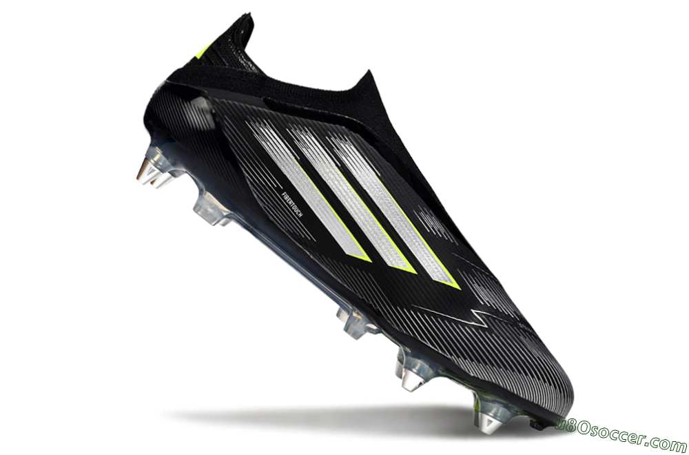 Adidas F50 Elite Laceless SG Soft Ground Soccer Cleats - Black/Silver/Yellow 4