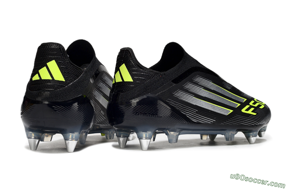 Adidas F50 Elite Laceless SG Soft Ground Soccer Cleats - Black/Silver/Yellow 6