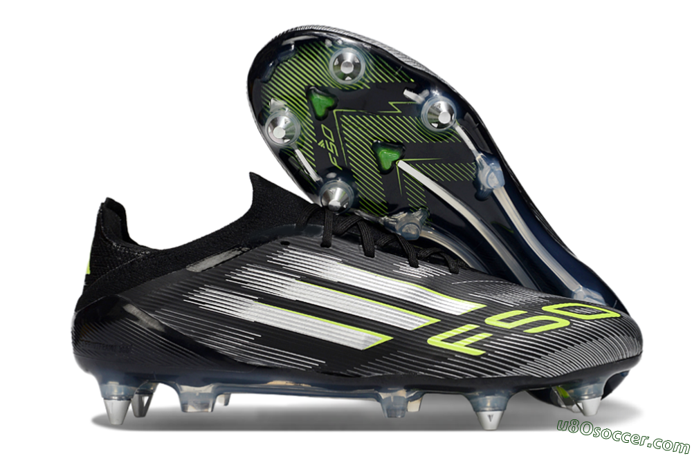 Adidas F50 Elite SG Soft Ground Soccer Cleats - Black/Silver/Yellow 1