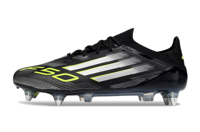 Adidas F50 Elite SG Soft Ground Soccer Cleats - Black/Silver/Yellow
