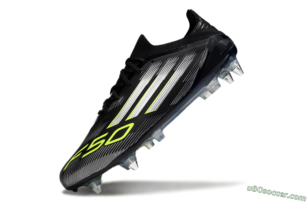 Adidas F50 Elite SG Soft Ground Soccer Cleats - Black/Silver/Yellow 5