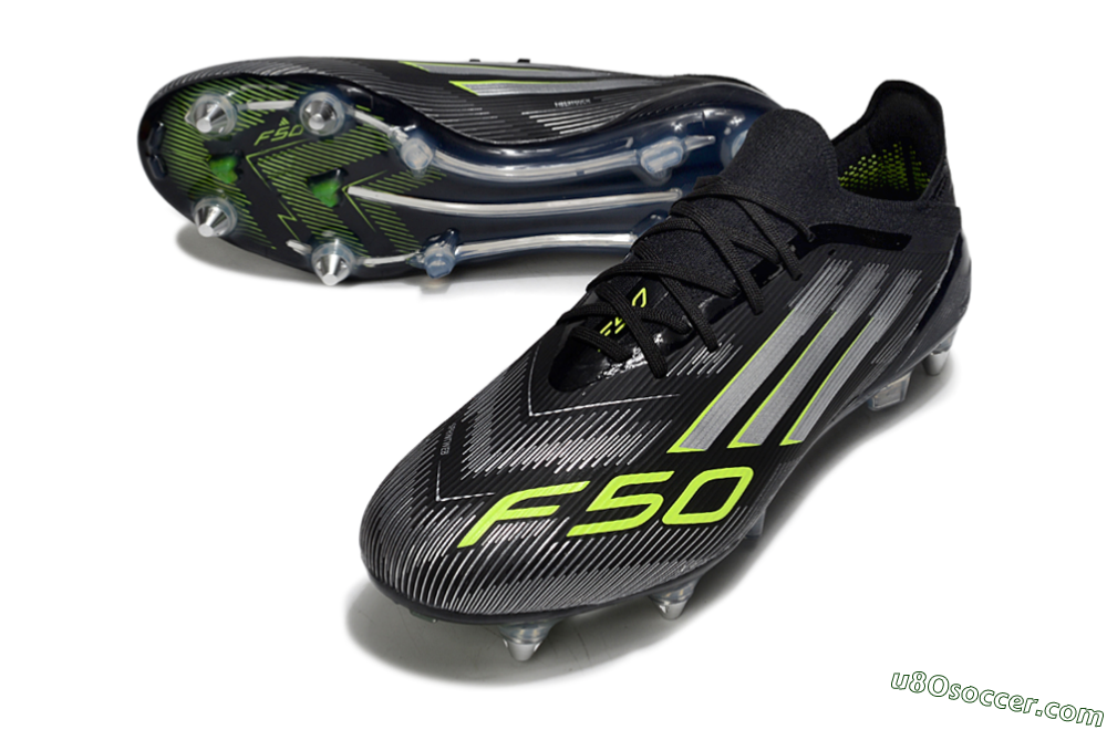 Adidas F50 Elite SG Soft Ground Soccer Cleats - Black/Silver/Yellow 3