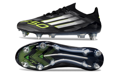 Adidas F50 Elite SG Soft Ground Soccer Cleats - Black/Silver/Yellow