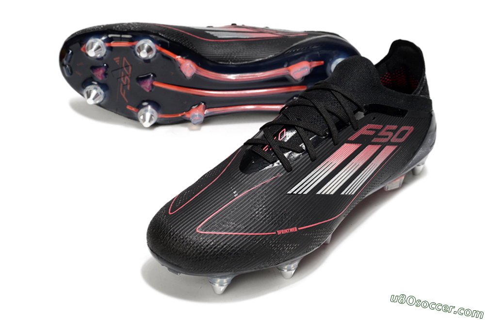 Adidas F50 Elite SG Soft Ground Soccer Cleats - Black/Silver/Red 3